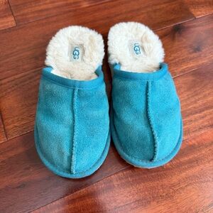 UGG Teal Suede Slippers
